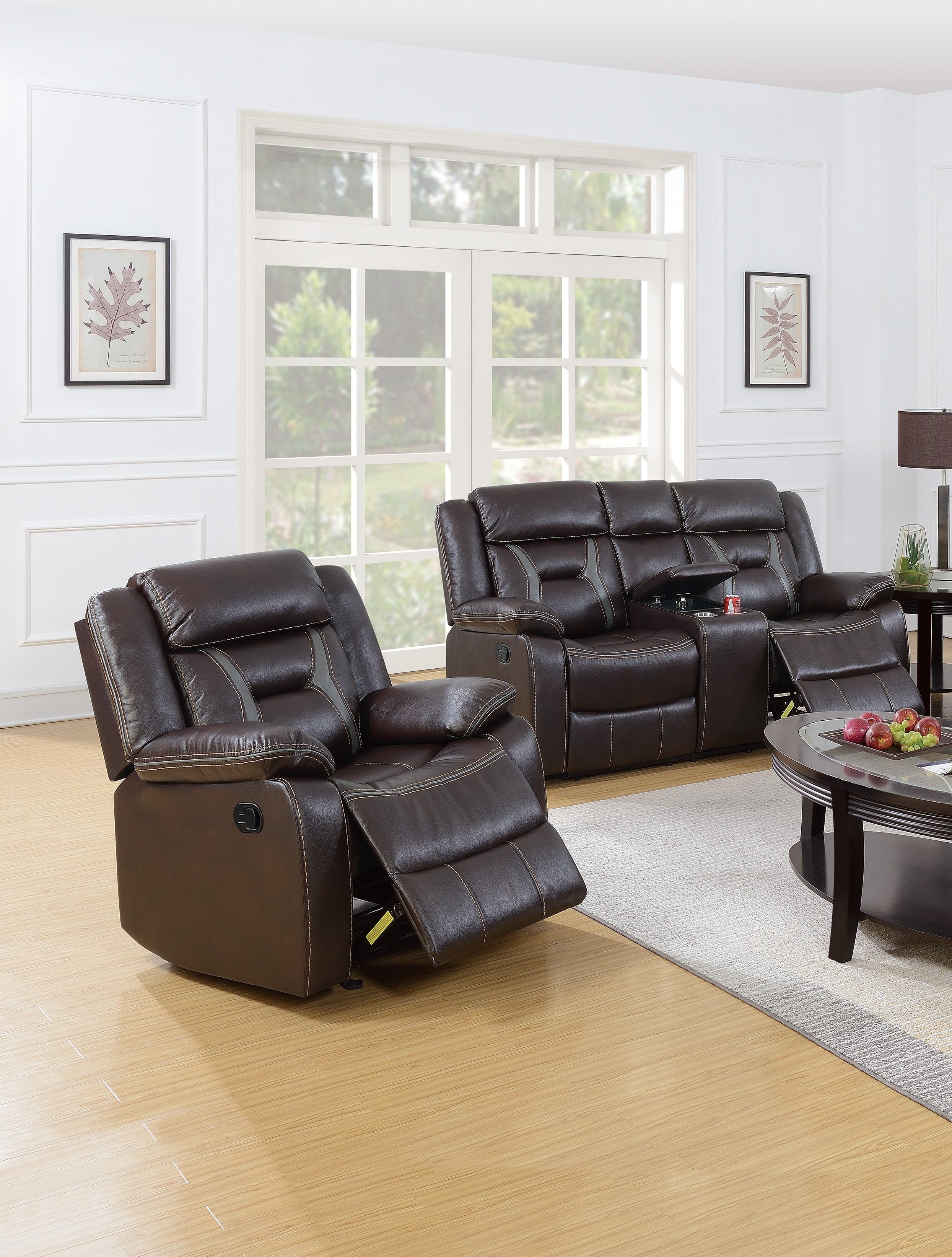 Modern Elegant Power Motion 2pc Living Room Set