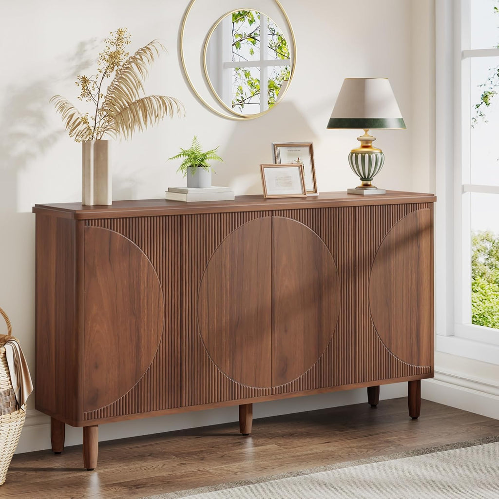 59.74" Modern Rustic Buffet Sideboard Cabinet