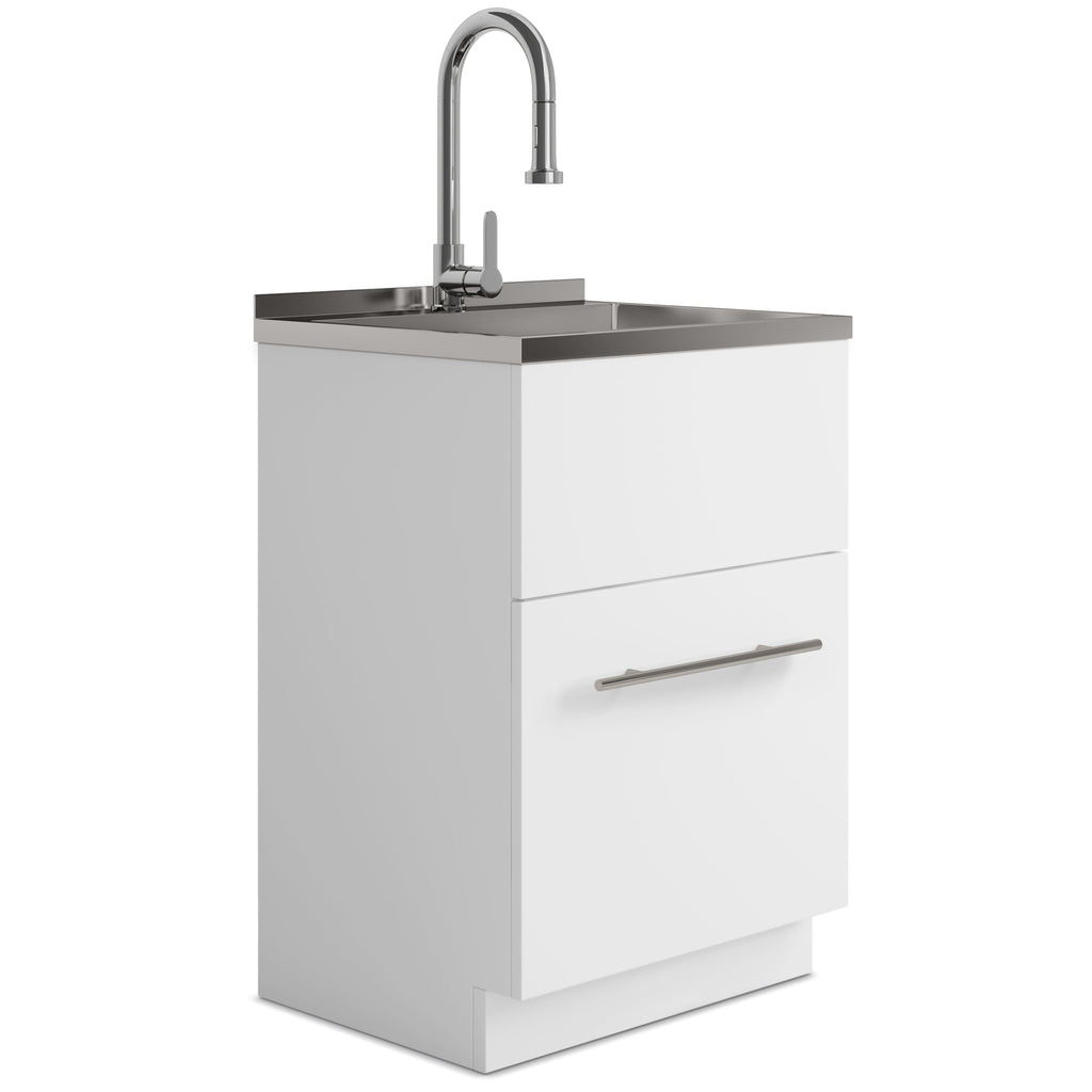 Metro 24" Laundry Cabinet with Faucet and Stainless Steel Sink
