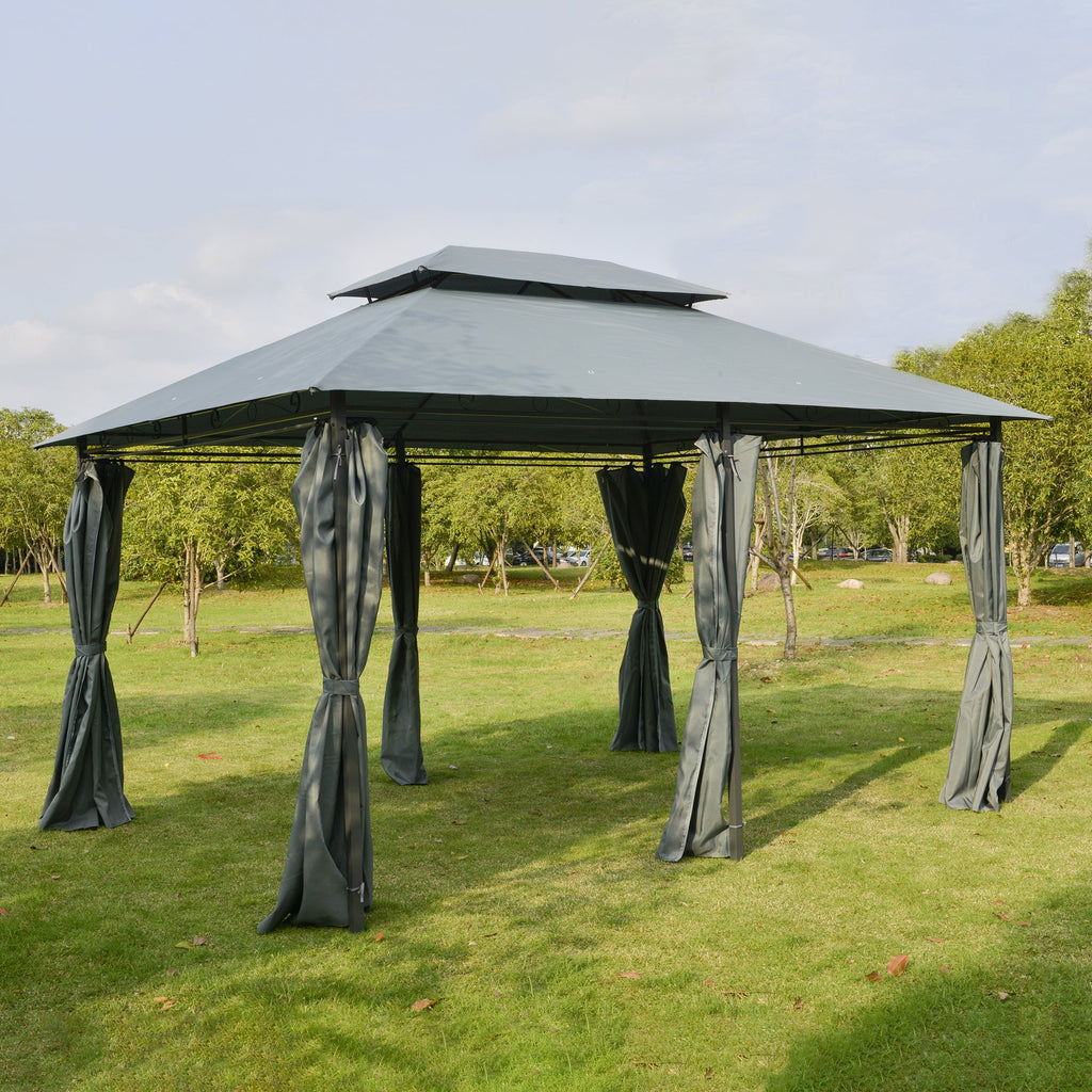 Outsunny 10' x 13' Patio Gazebo, Outdoor Canopy Shelter