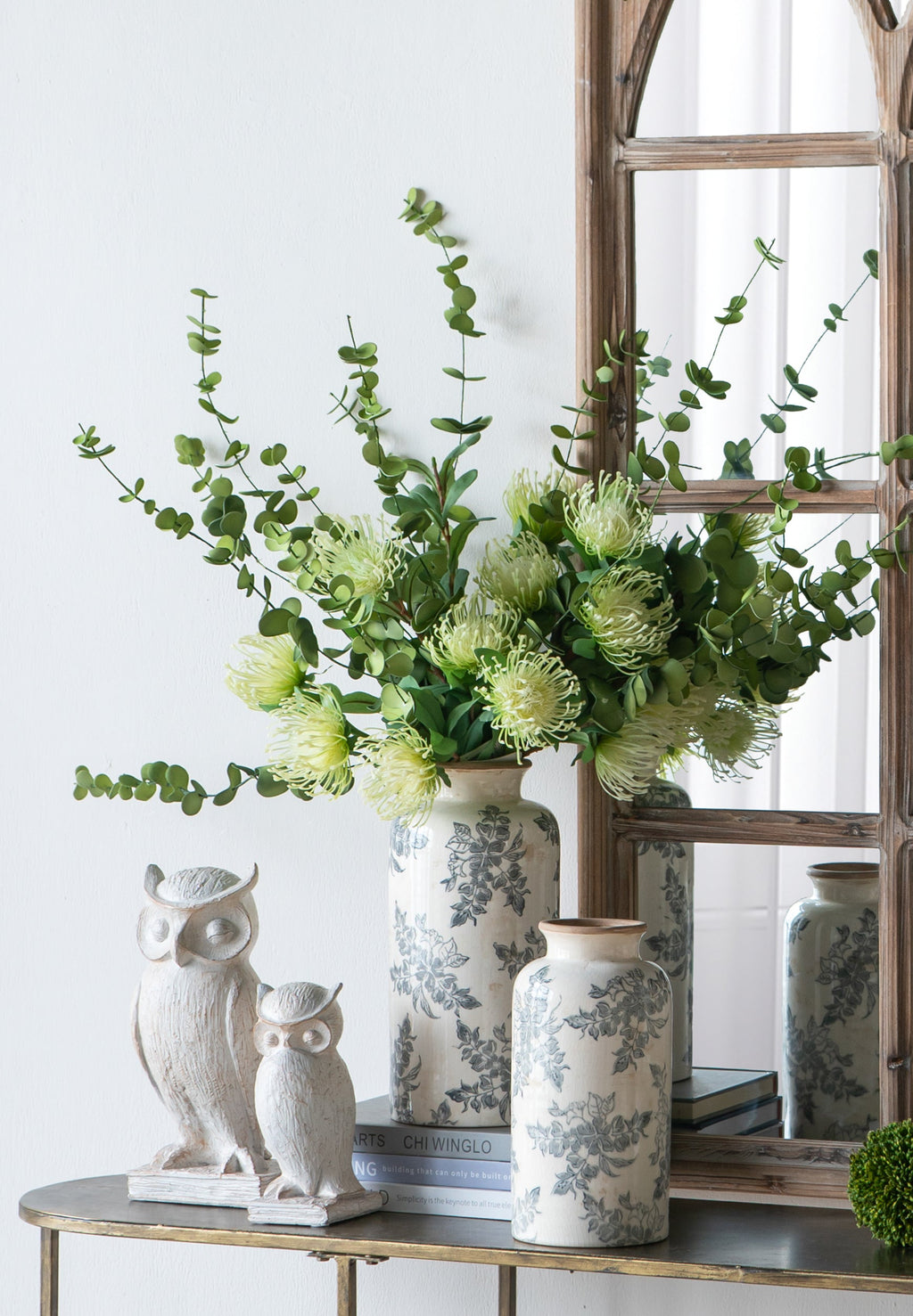5.3x5.3x10.2" Flower Vase with Floral Pattern