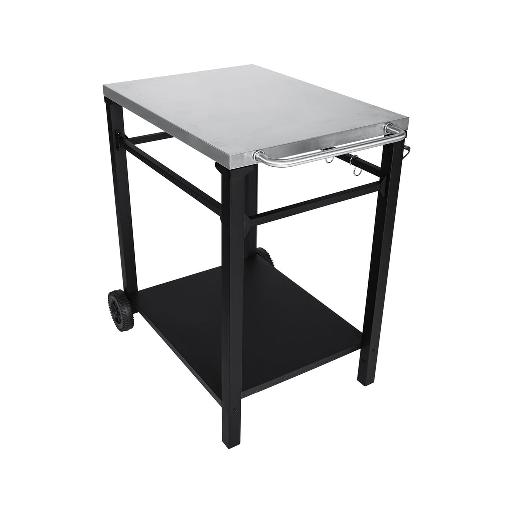 2-Tier Outdoor Grill Cart with Stainless Steel Top