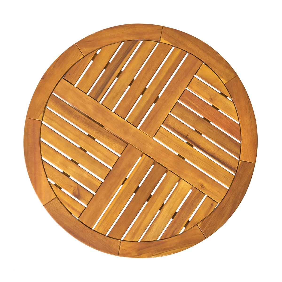 Outdoor Round Acacia Wood Accent Table