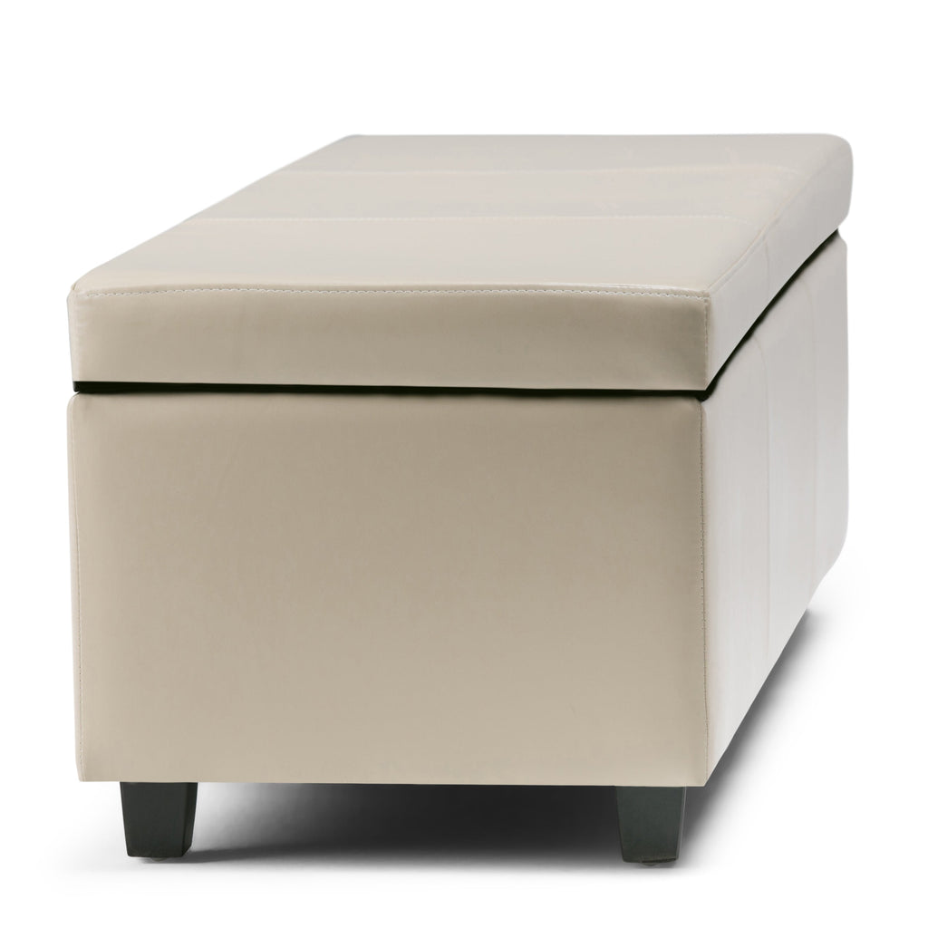 Avalon 48 Inch Wide Storage Ottoman Bench in Satin