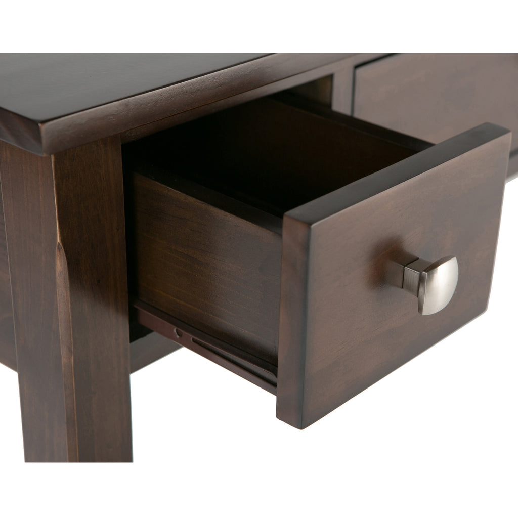 Avalon 47 Inch Wide Solid Wood Writing Office Desk in Brunette