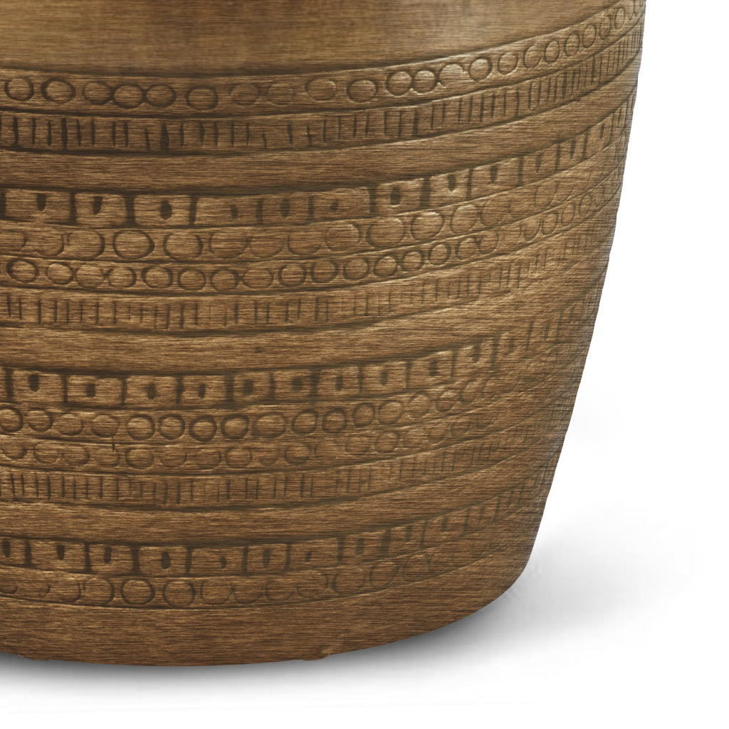 Johnsen 15 Inch Wide Tribal Pattern Metal Accent Table