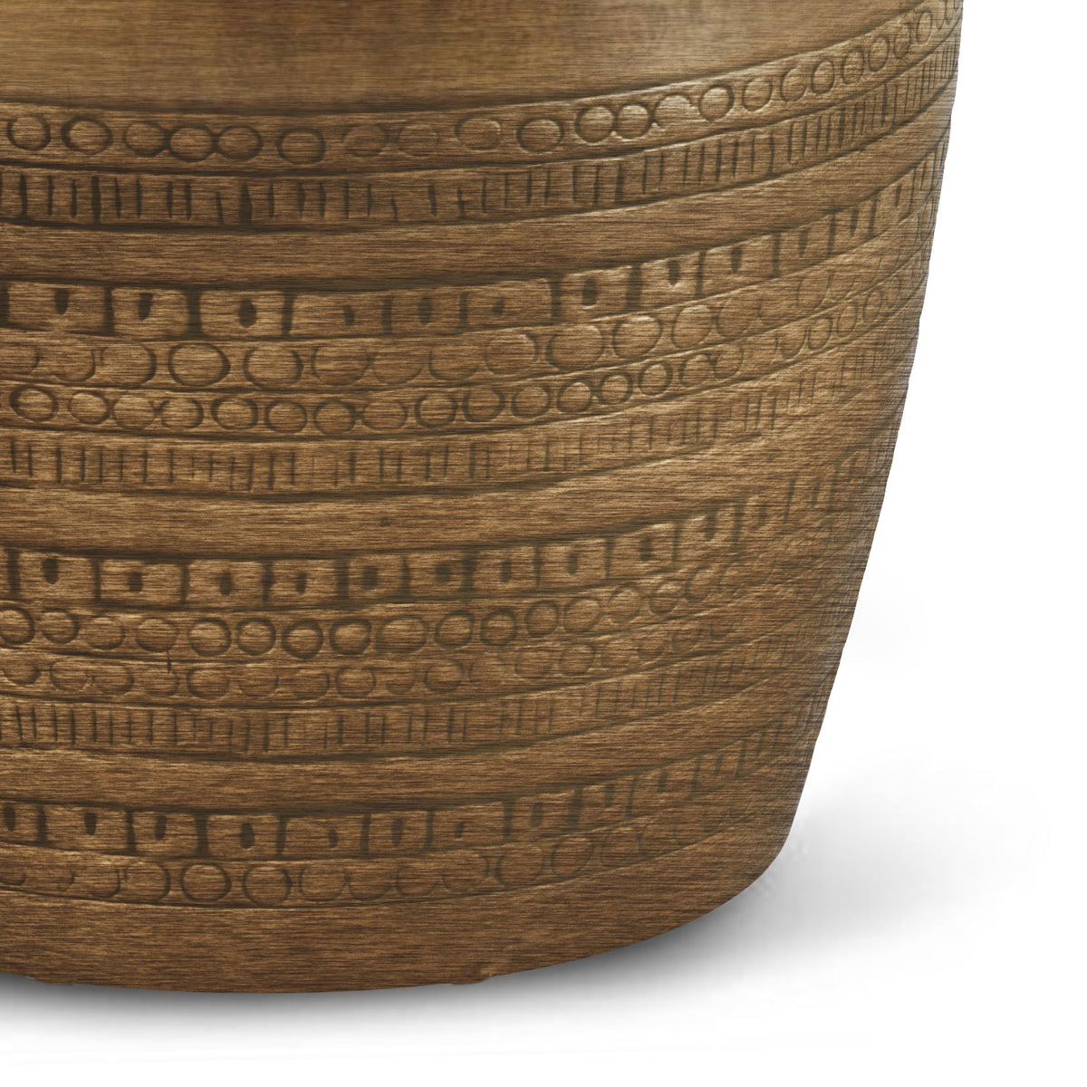 Johnsen 15 Inch Wide Tribal Pattern Metal Accent Table