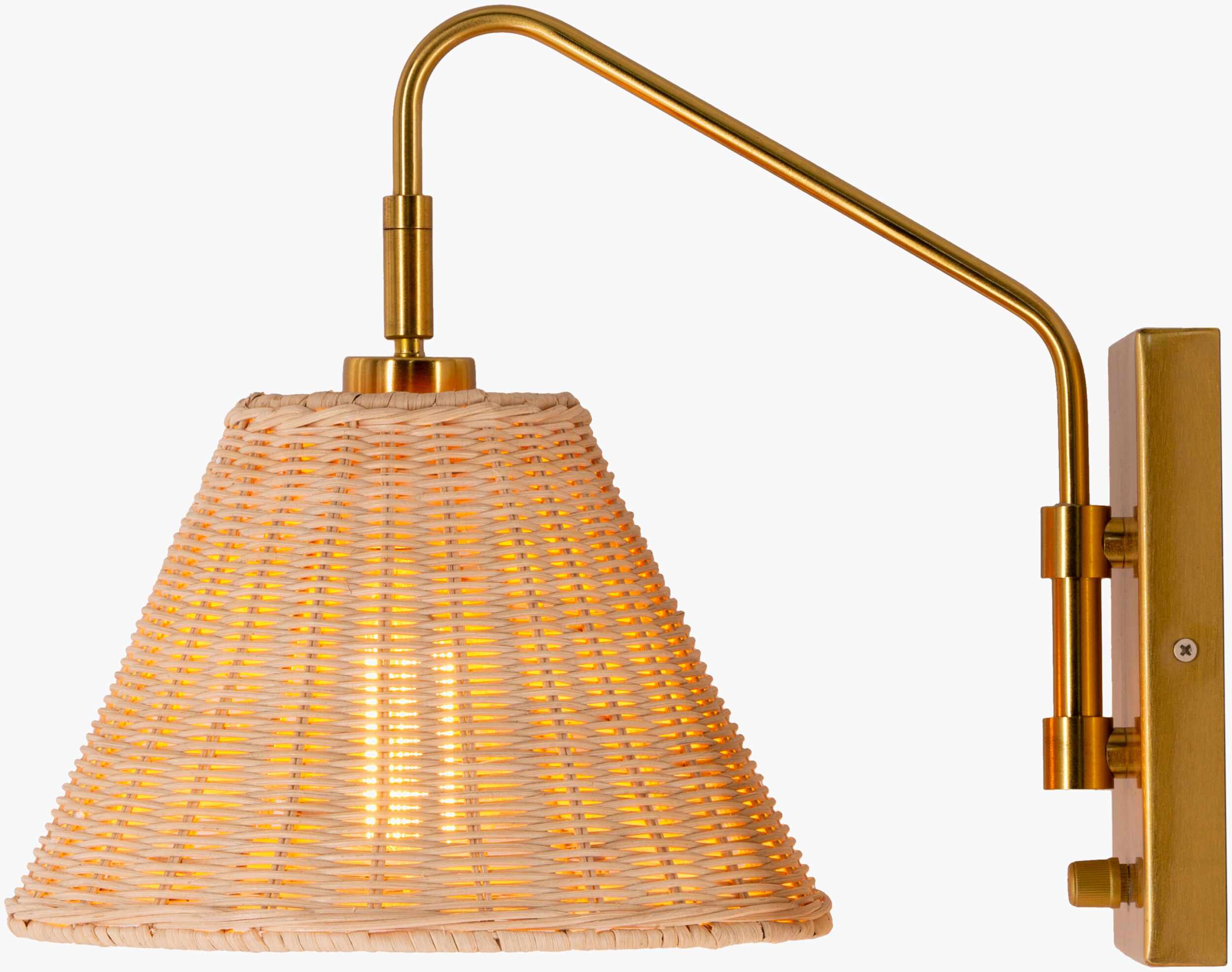 Gabas Gold Iron Rattan Wall Sconces