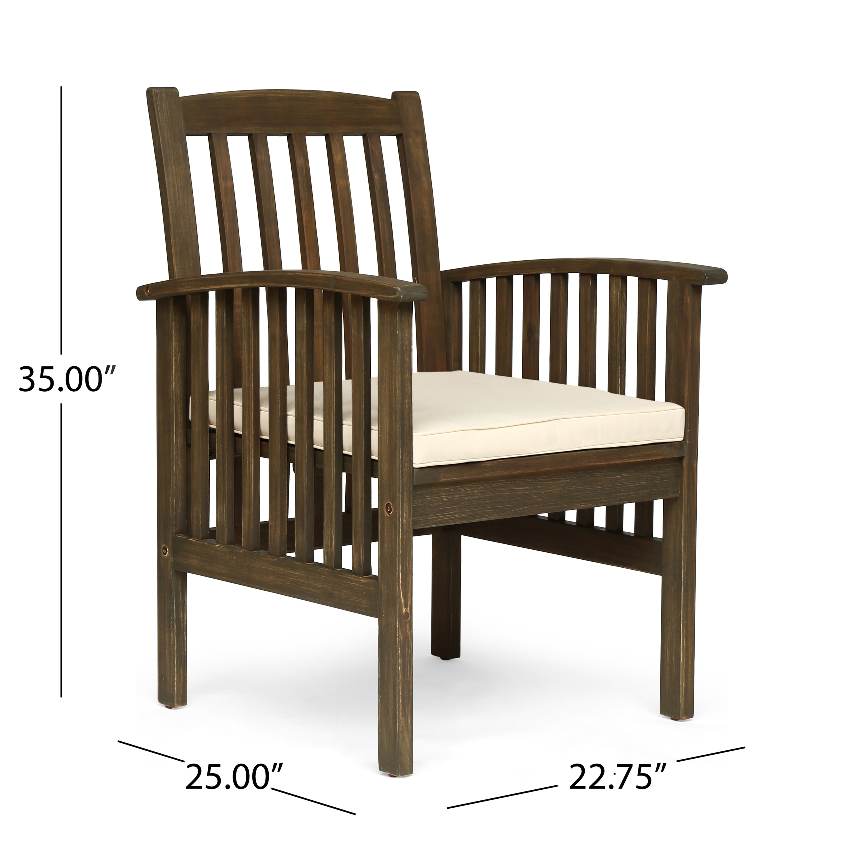 Casa Acacia Dining Chair, 2-Piece Set with Cushions