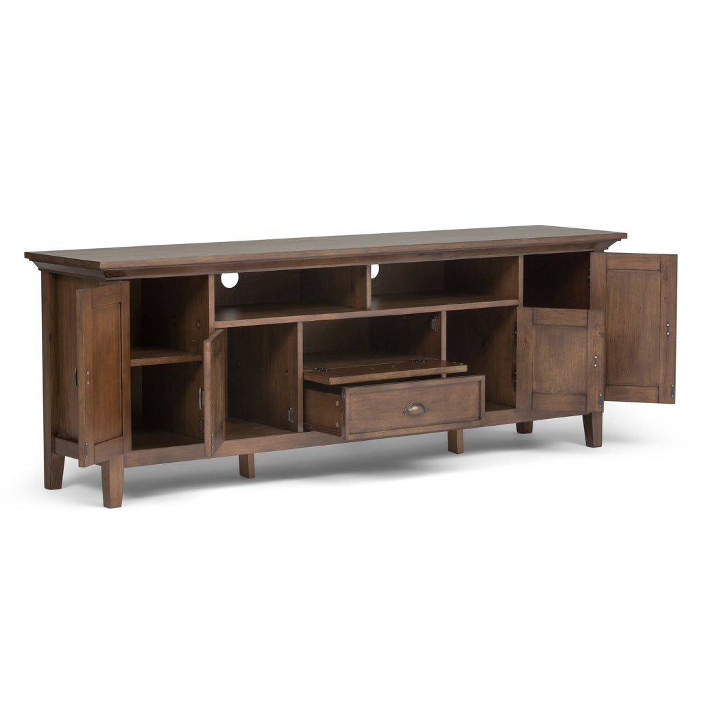 Redmond 72 Inch Wide Solid Wood TV Stand in Rustic