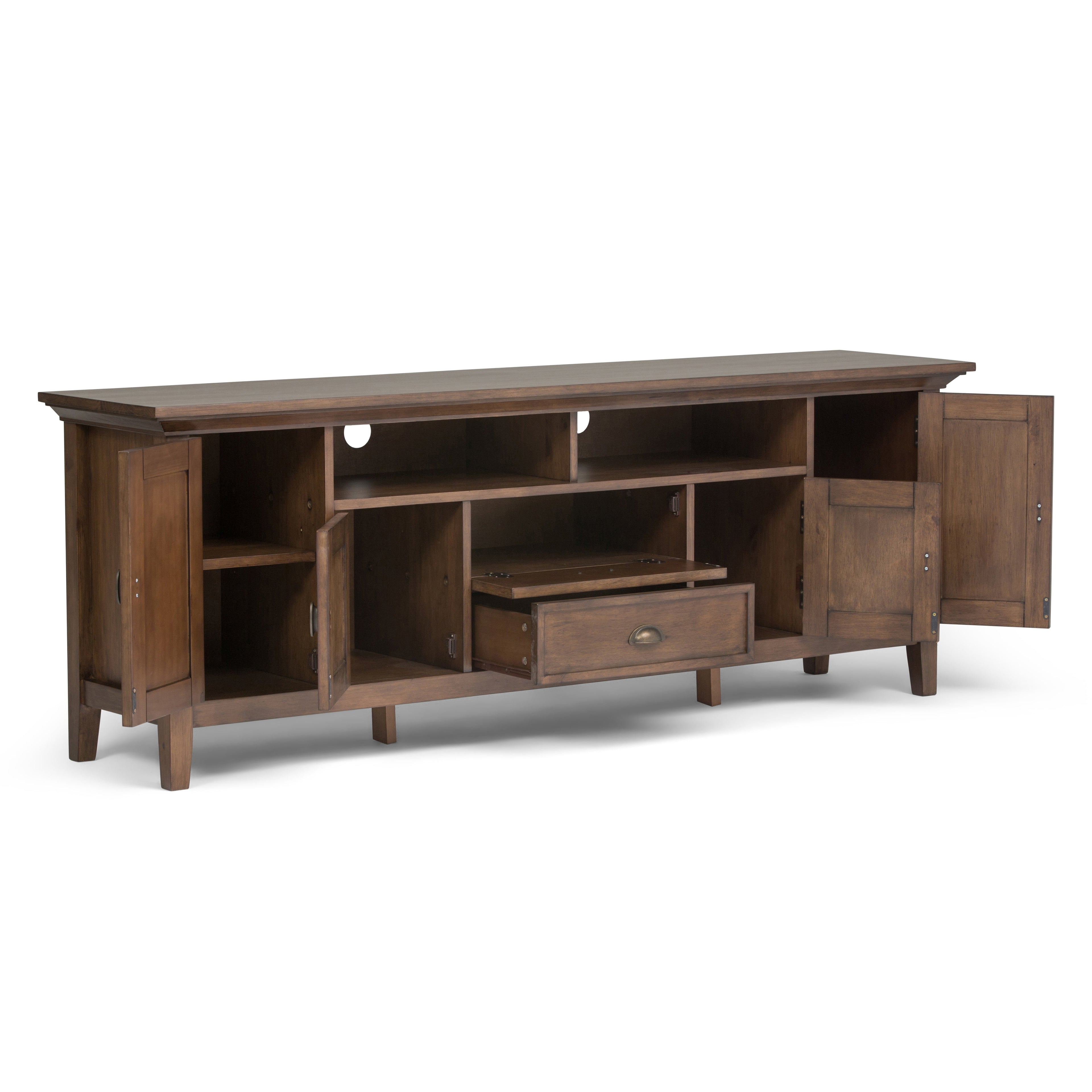 Redmond 72 Inch Wide Solid Wood TV Stand in Rustic