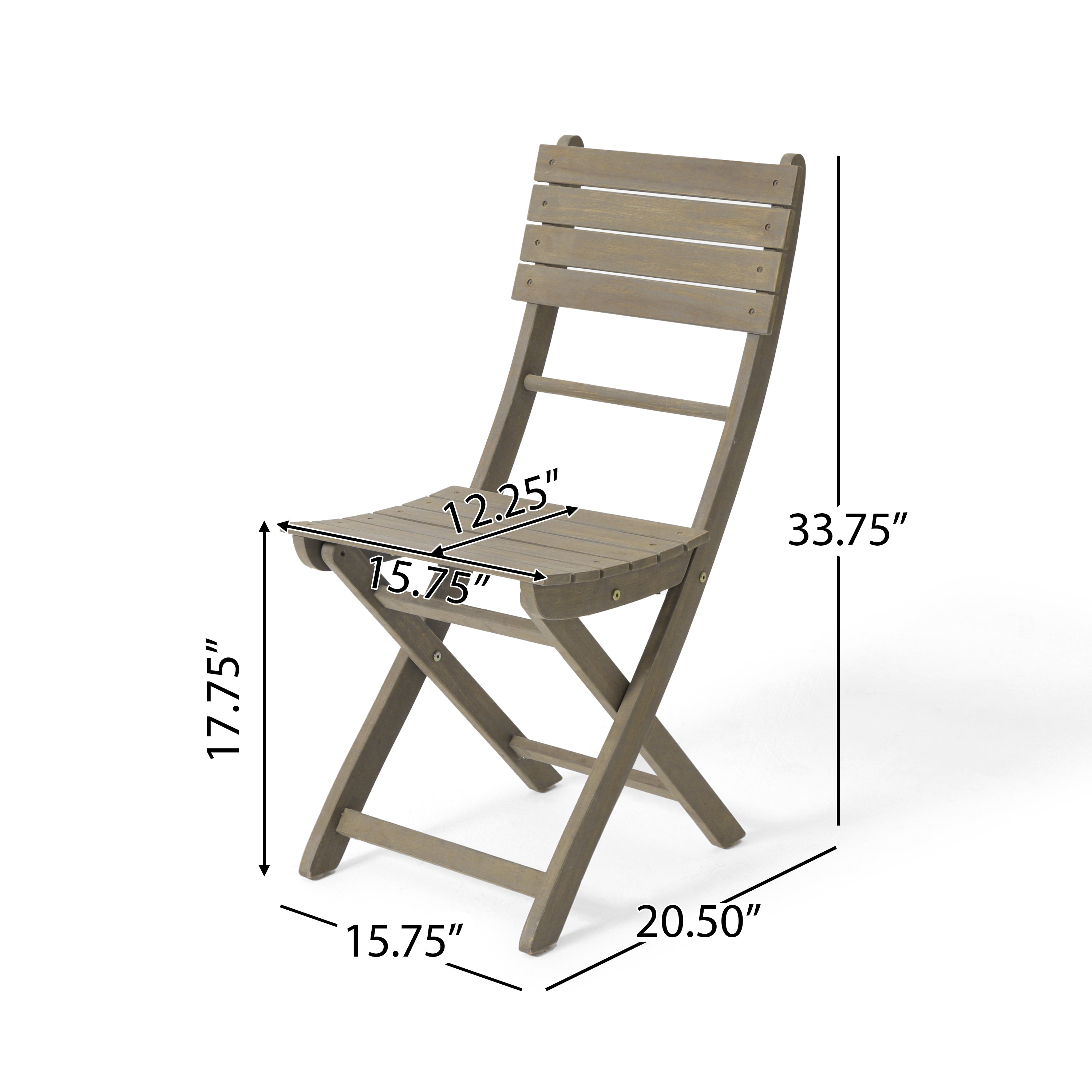 Outdoor Acacia Wood Folding Dining Chair (Set of 2)