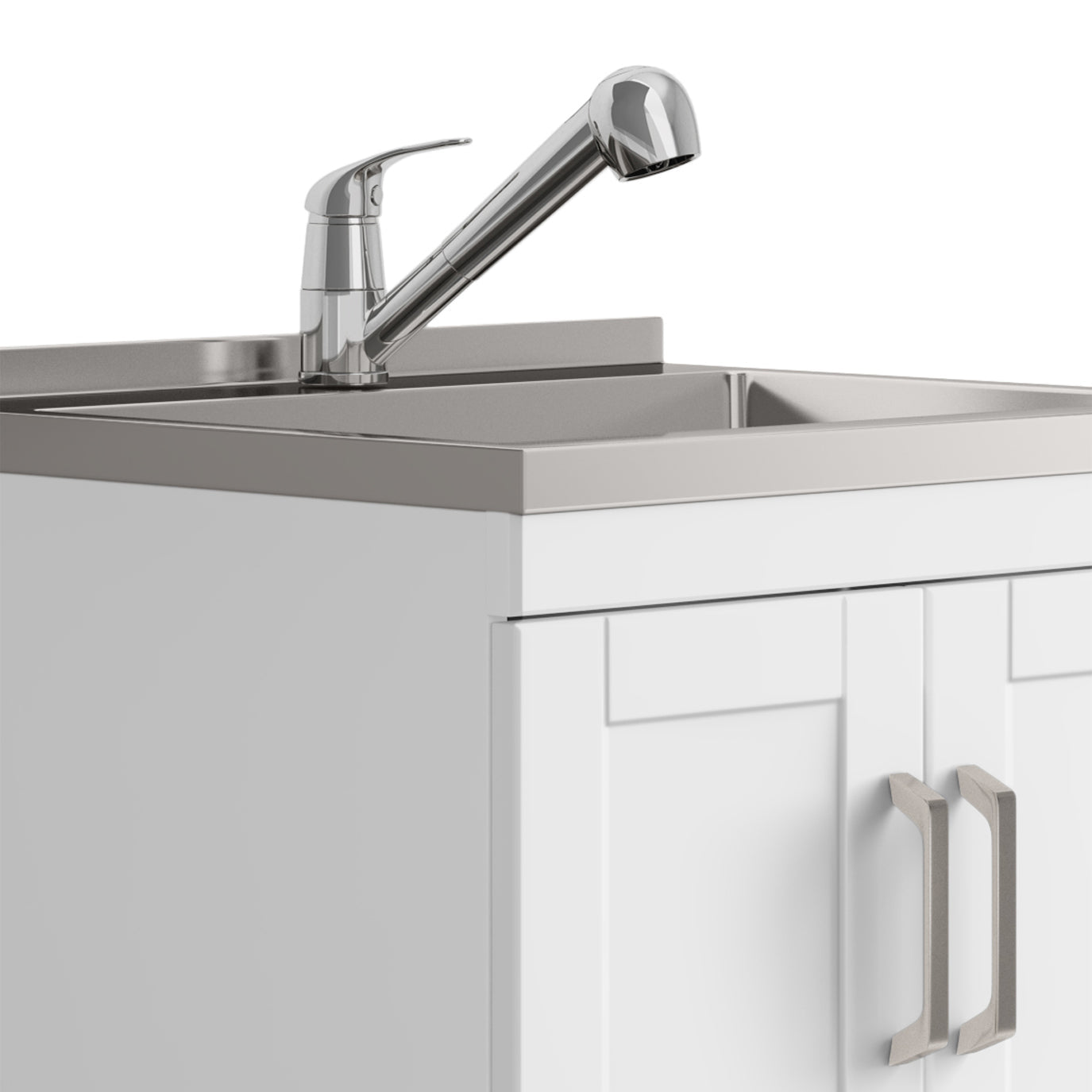 Kyle 24" Laundry Cabinet with Faucet and Stainless Steel Sink