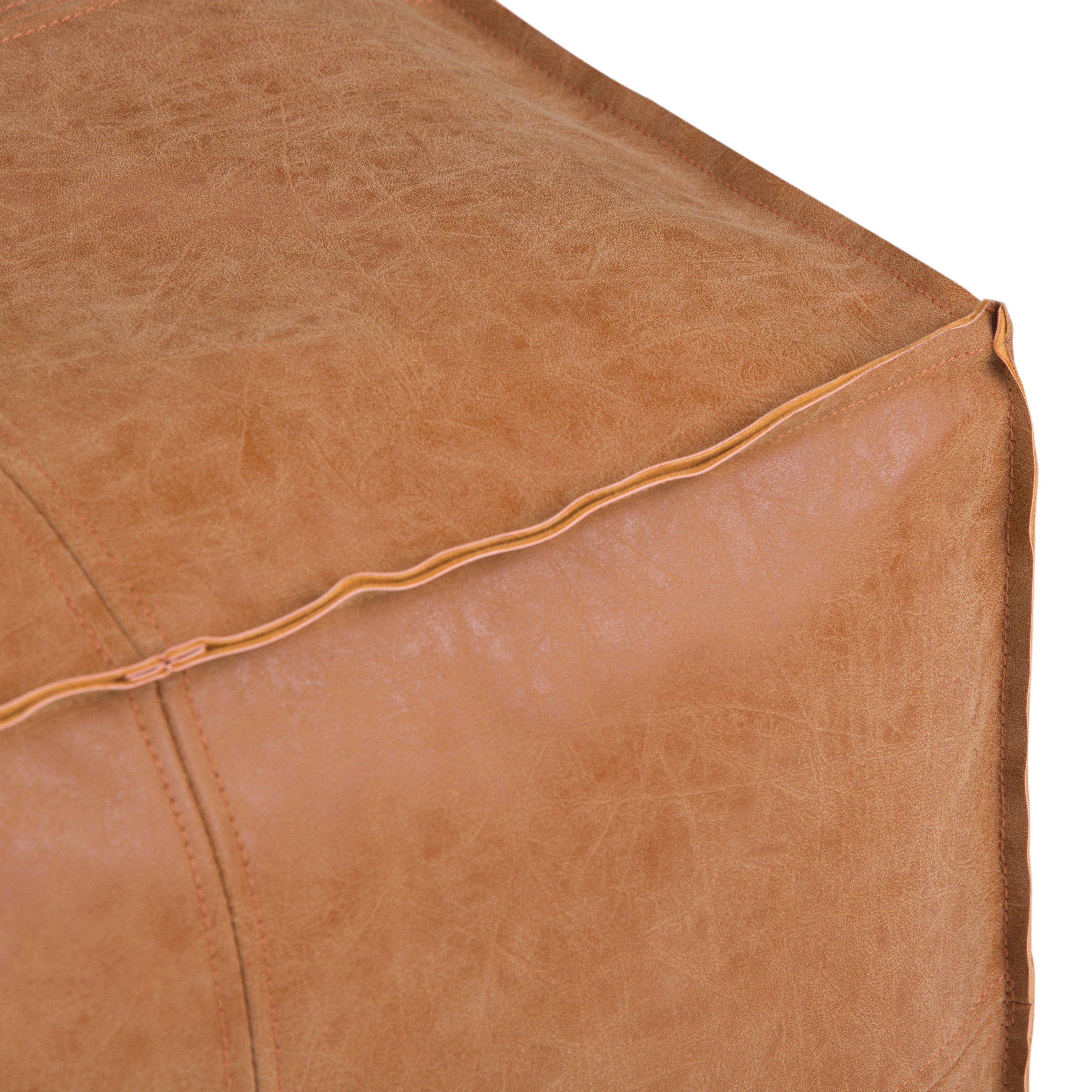 Brody Distressed Square Pouf