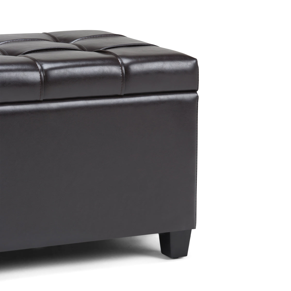 Sienna 33 Inch Wide Storage Ottoman Bench in Tanners