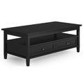 Warm Shaker Solid Wood 48 Inch Wide Transitional Coffee Table