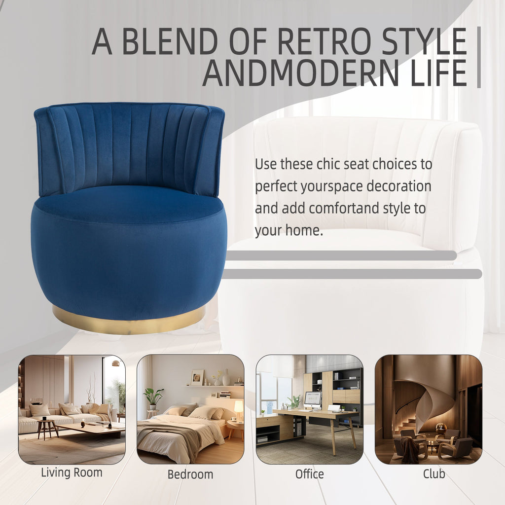 360 Degree Swivel Cuddle Barrel Accent Sofa Chairs