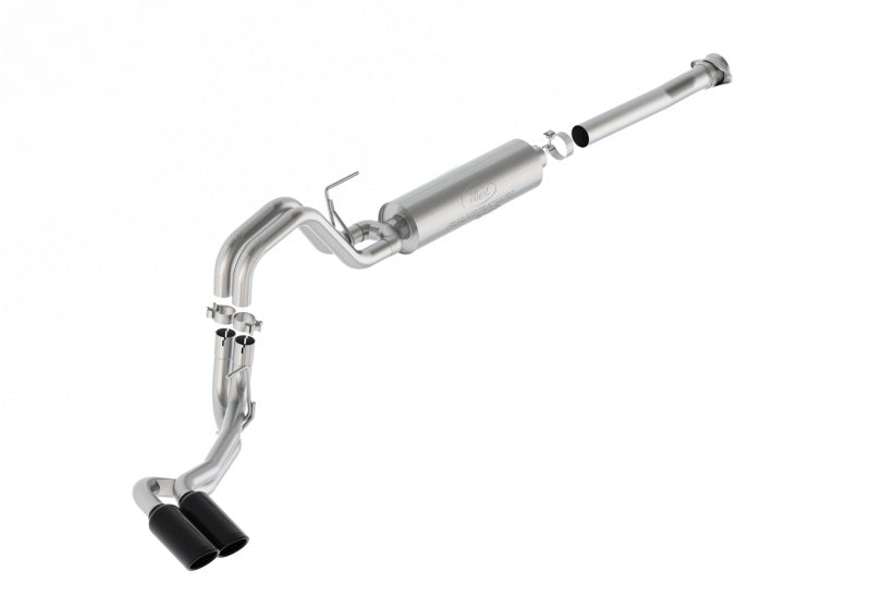 Ford Racing 21-24 F-150 122.8in Dual Side Exit Exhaust - Black Tips M-5200-FSB