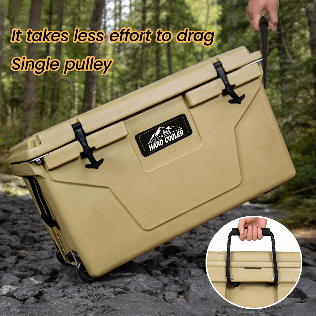 110 Quart Khaki Cooler, Rotomolded Insulated Ice Chest