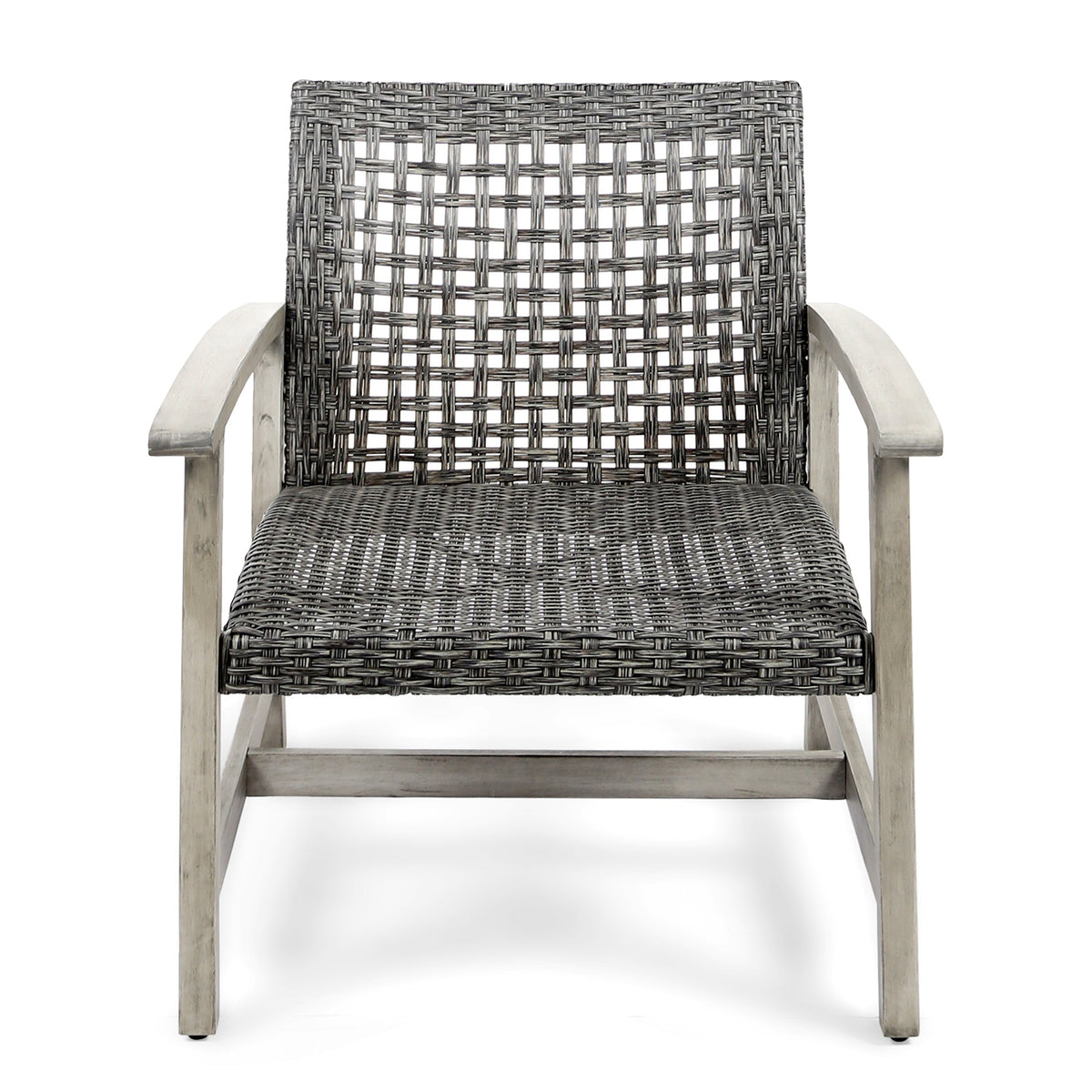 Hampton Wood + Wicker Club Chair Set of 2