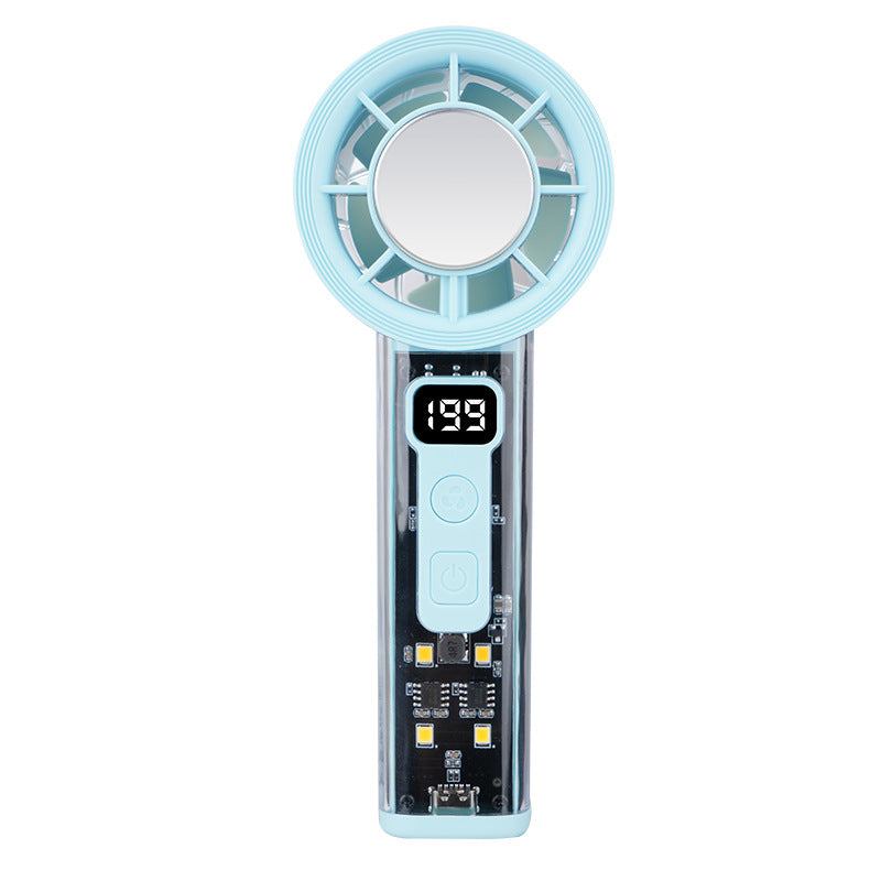 High-Speed Handheld Mini Fan With Digital Display Ice-Cooling Portable For Outdoor And Desk Use