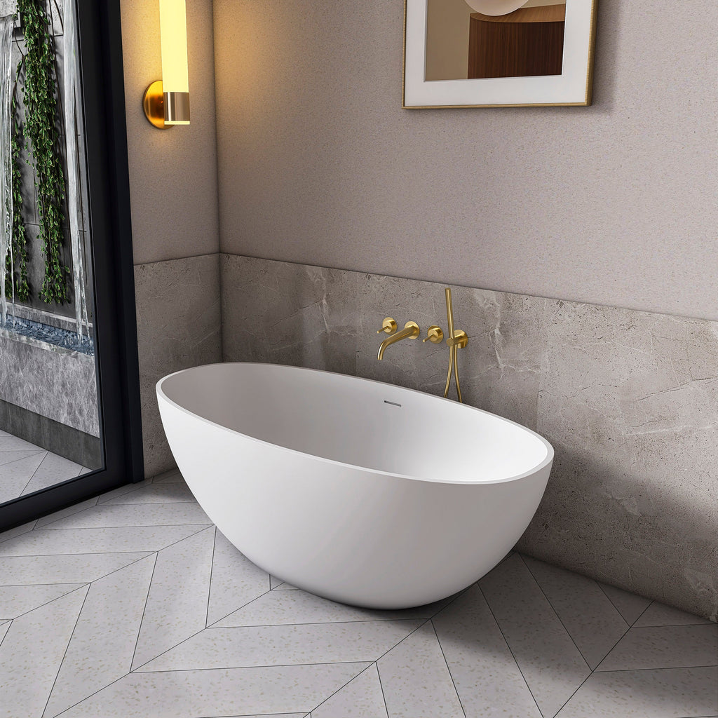 61 Inch Solid Surface Freestanding Bathroom Bathtub