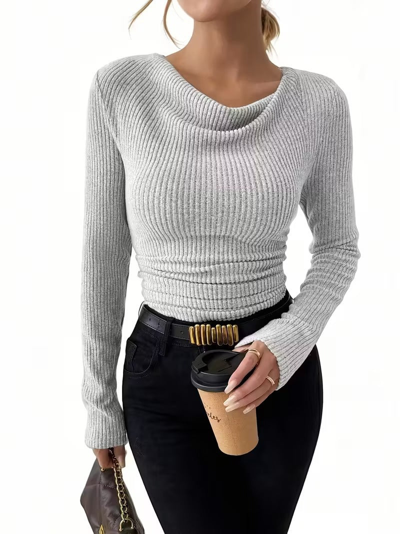 Cross Border European And American Women S Fashion 2026 Fall Winter Best Sellers Solid Color Sweaters Women's Long Sleeve Knit Tops  Casual Tops