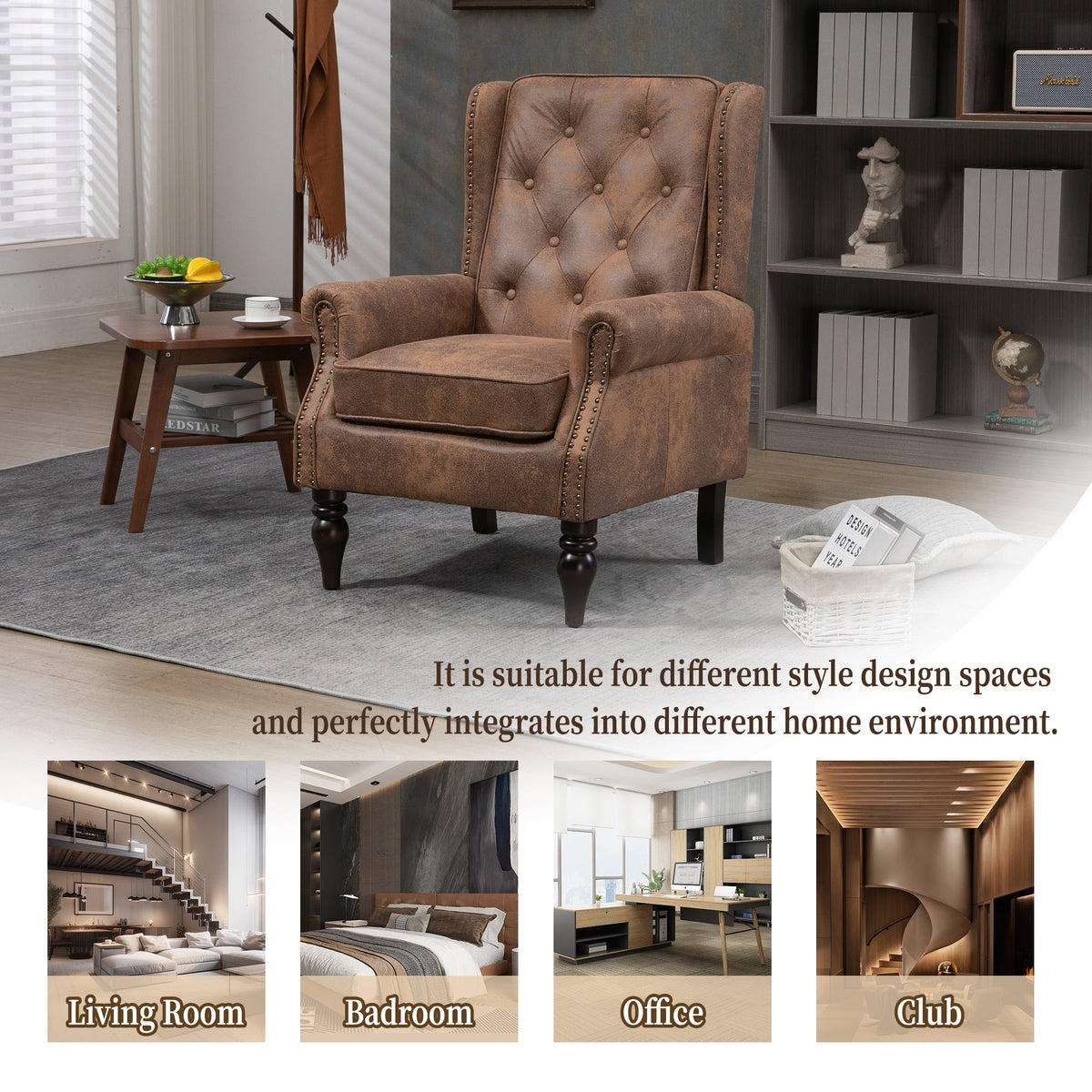 Wood Frame Armchair - Modern Accent Chair