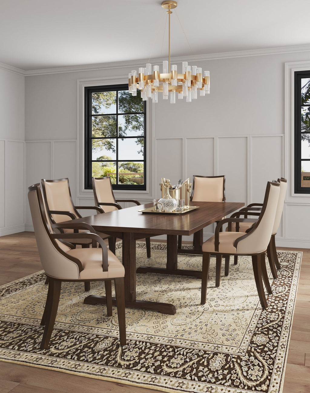 Grand Wood Upholstered Armchair