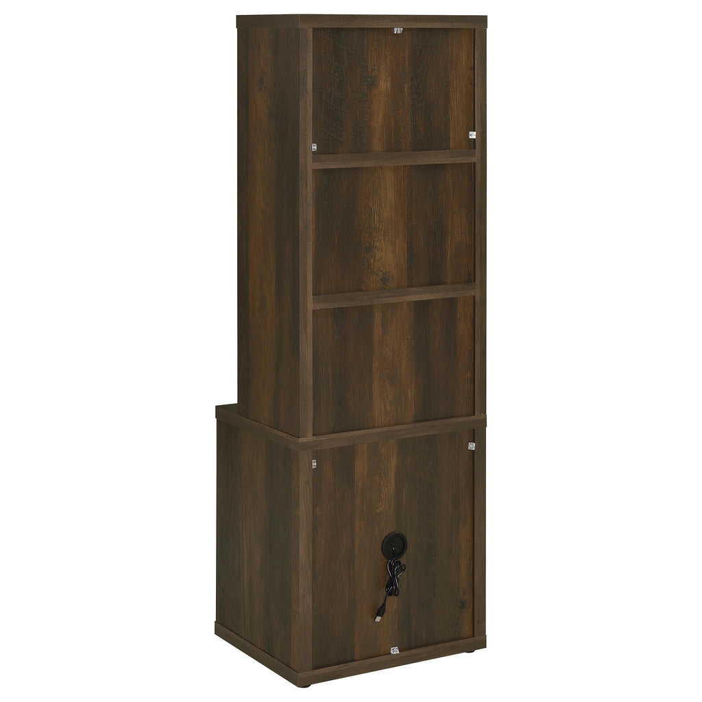 Geary Dark Pine 3-Piece Wall Unit Bookcase Set with USB