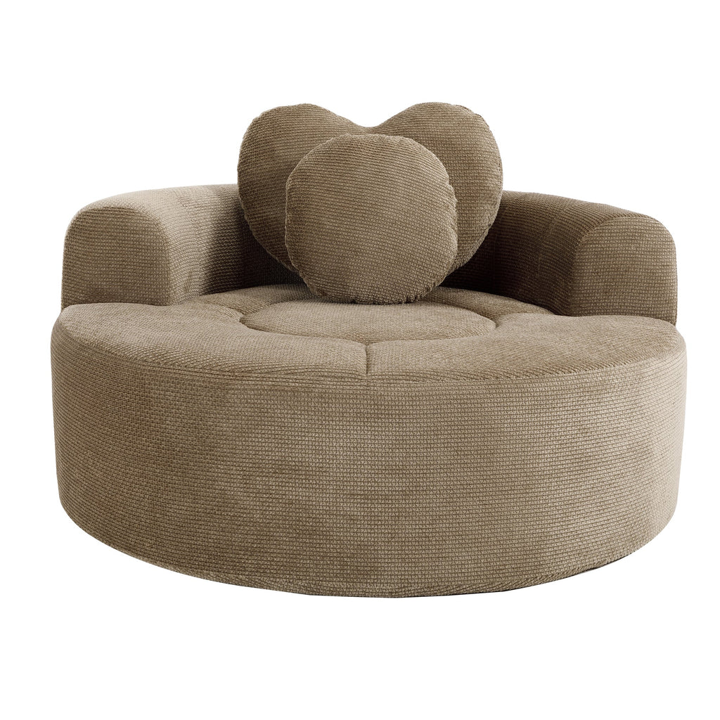 Round Sofa Bed with Memory Foam Sectional Couches for Living Room