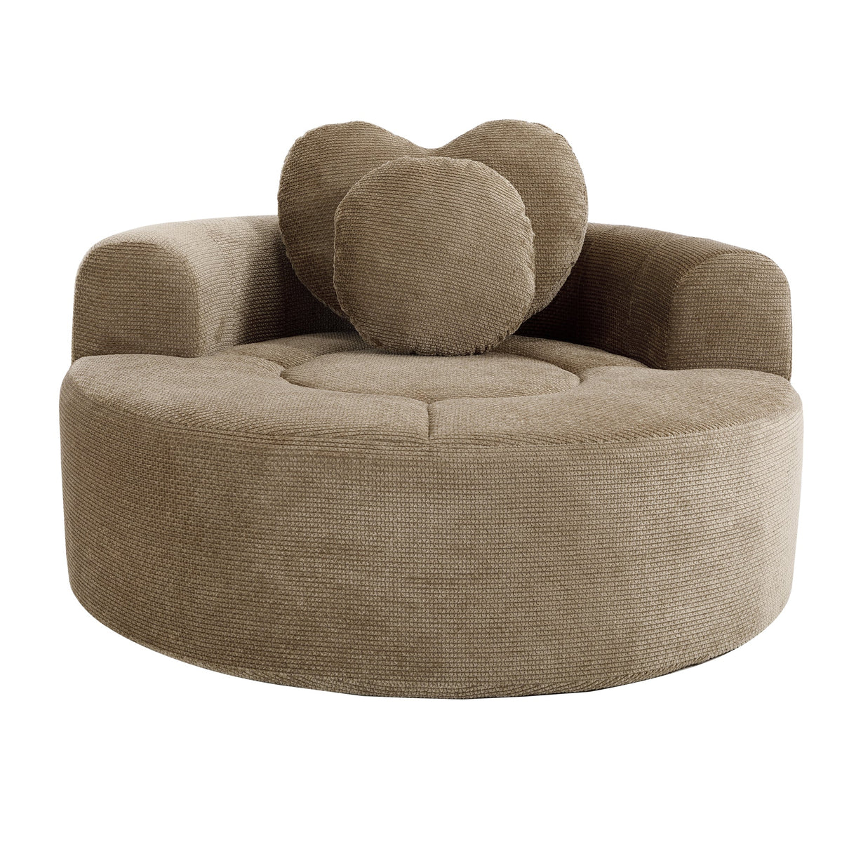Round Sofa Bed with Memory Foam Sectional Couches for Living Room
