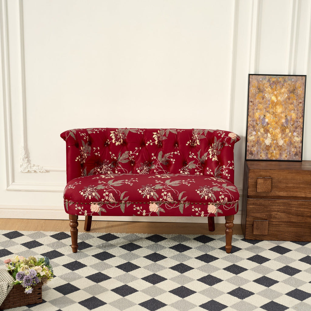 European Style Sofa Chair in Wine Red