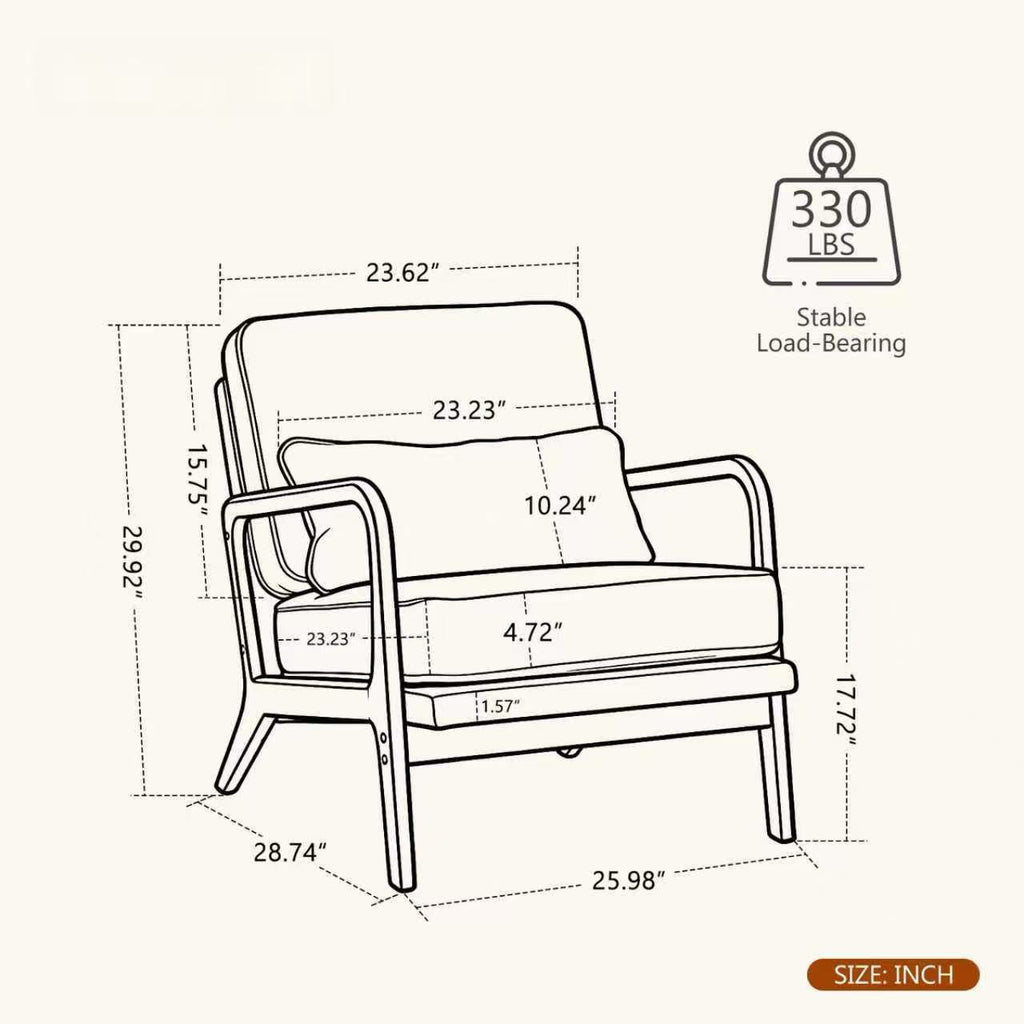 Mid-Century Modern Lounge Chair Single