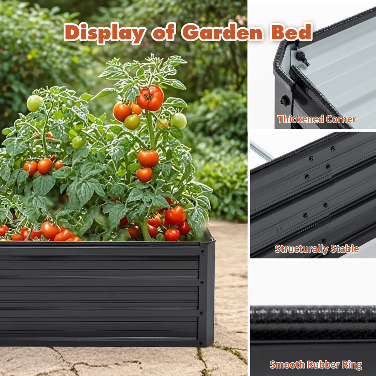 Galvanized Raised Garden Beds Outdoor - 8x4x1 ft Planter Box
