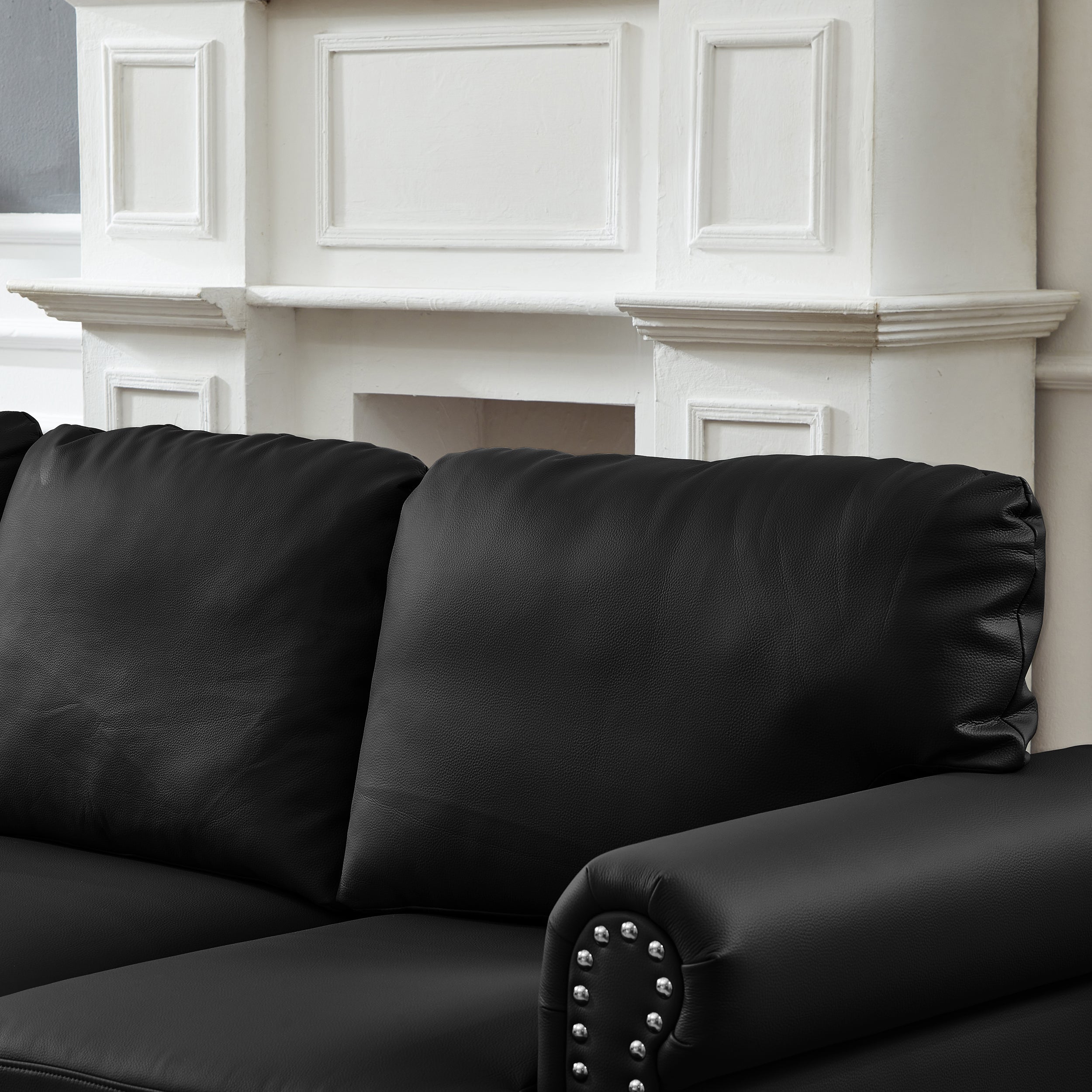 83" Modern Classic Design Leather Sofa
