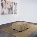 Plather Camel Upholstered Rectangular Ottoman