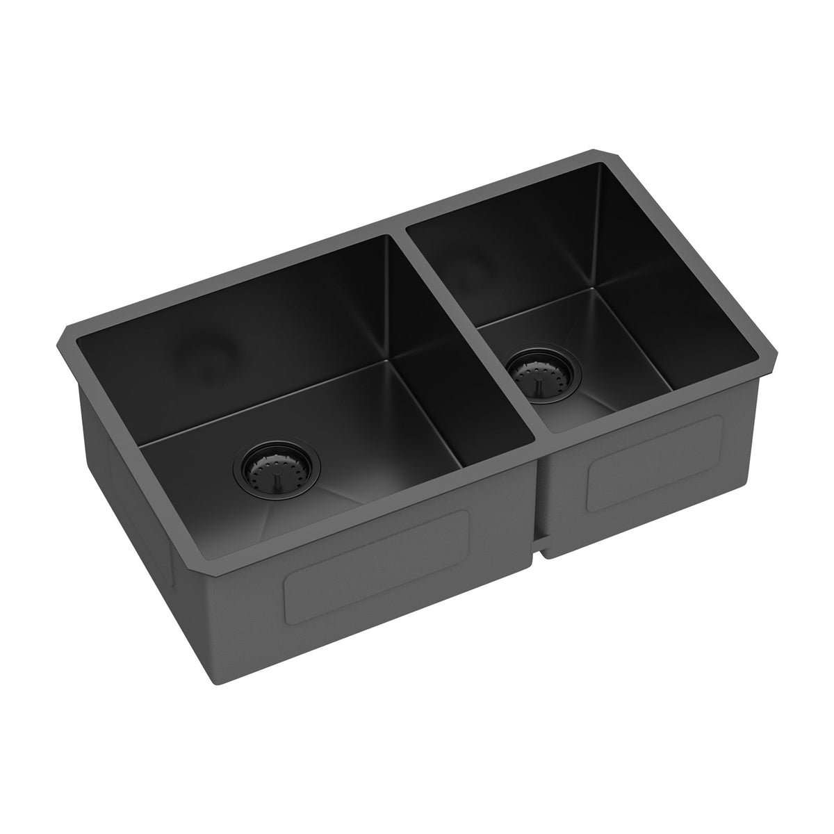 Double Bowl (60/40) Undermount Sink - 33"x19"x10" Gunmetal