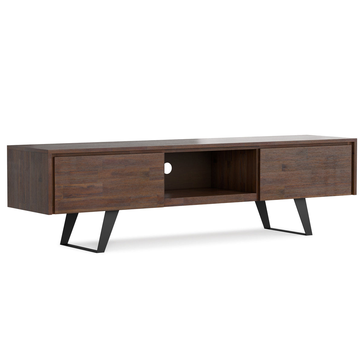 Lowry 72 Inch Wide Solid Wood TV Stand in Distressed
