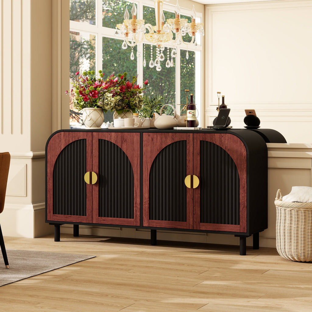 Vintage Arched Sideboard Cabinet