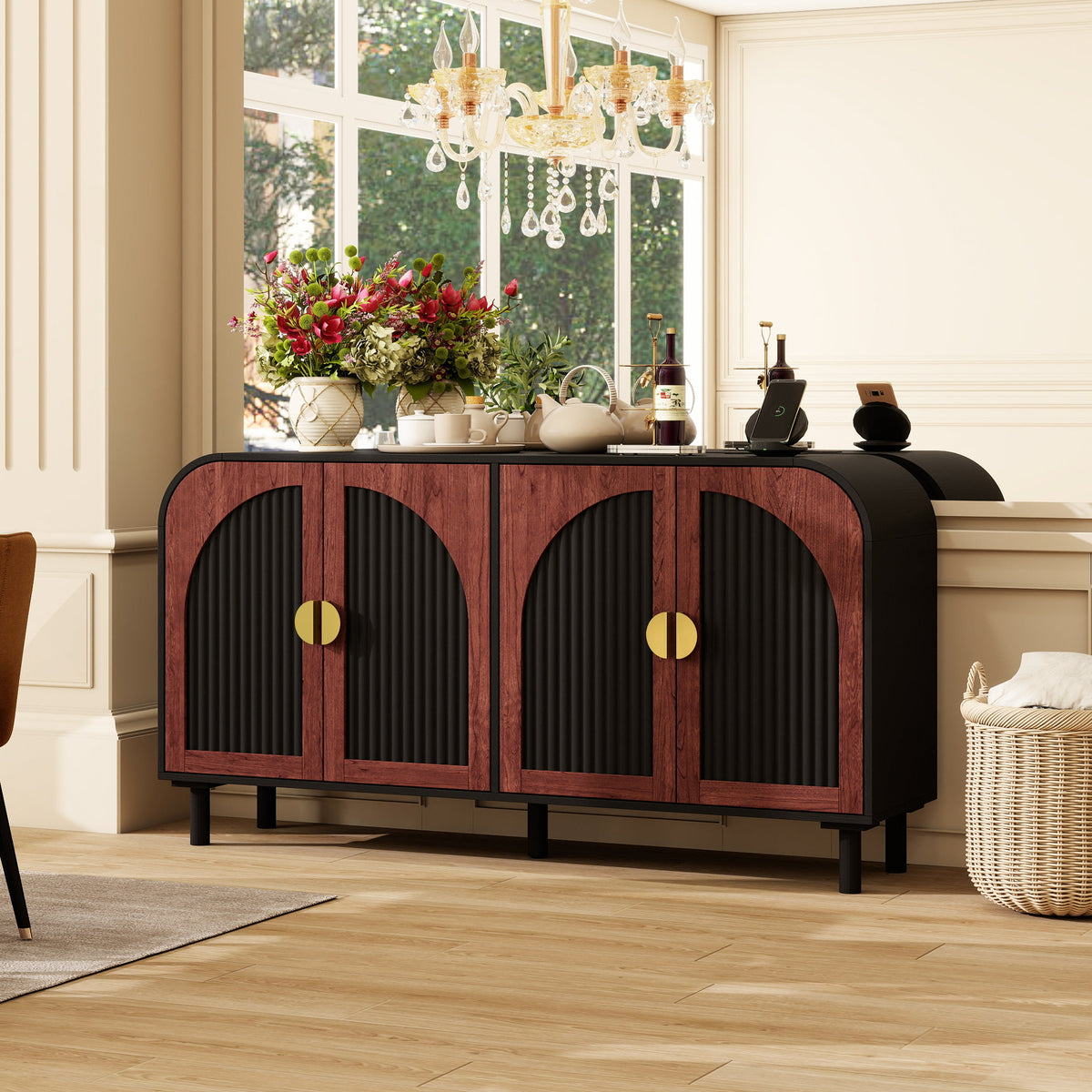 Vintage Arched Sideboard Cabinet