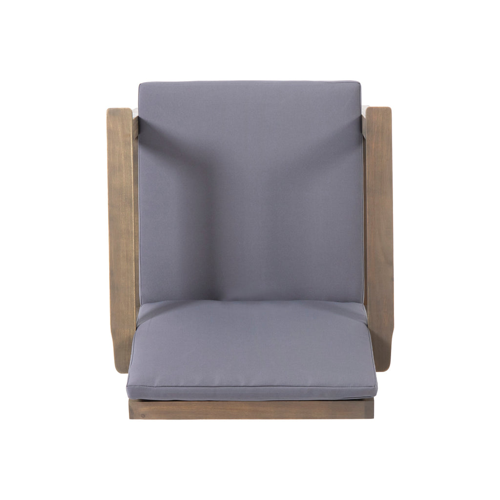 Outdoor Acacia Wood Club Chairs with Cushions (Set of 2)