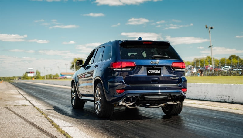 Corsa 18-20 Jeep Grand Cherokee TrackHawk 6.2L Xtreme Cat-Back Dual Rear Exit w/4.5in Black Tips 21052BLK