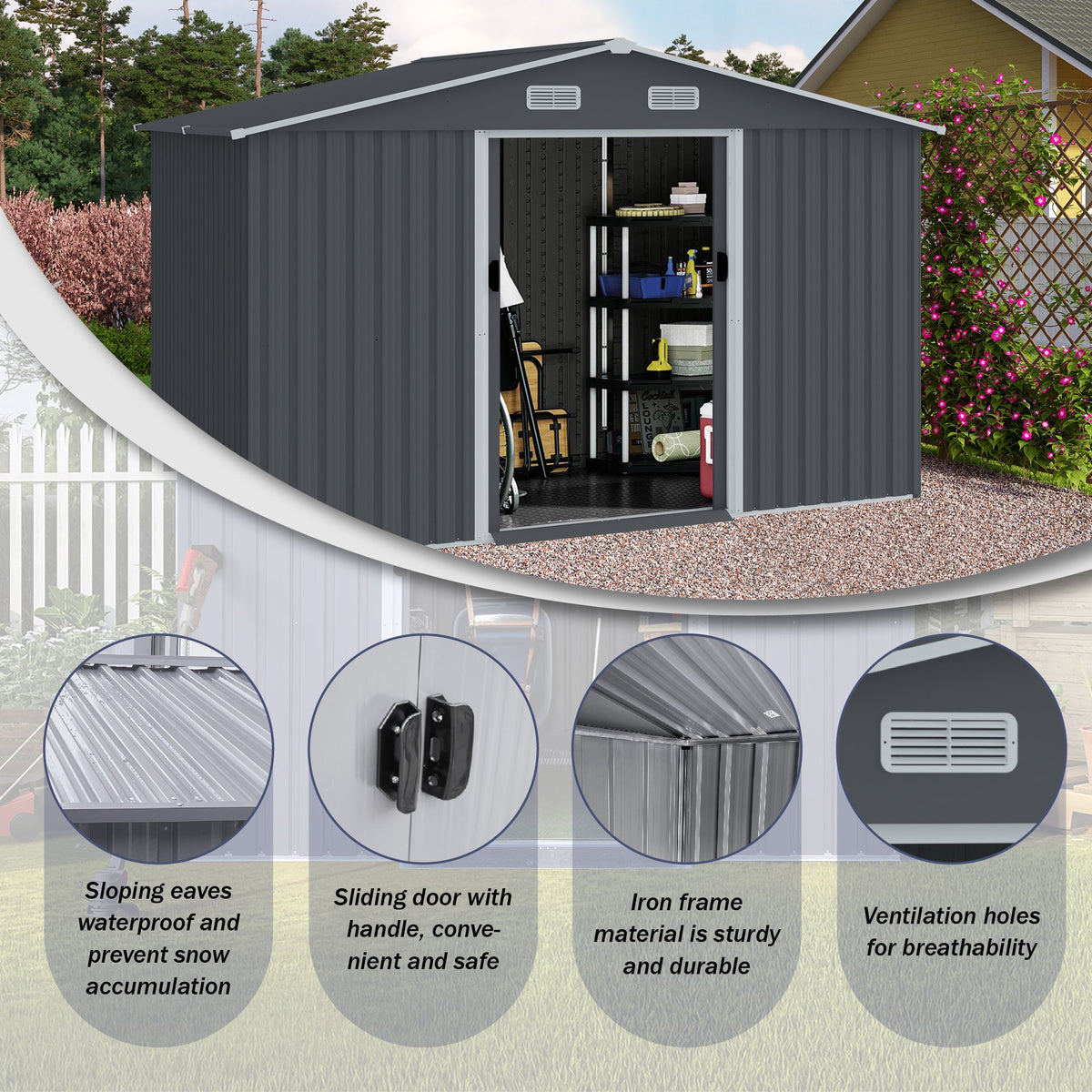 Outdoor Storage Shed 8 x 10 FT