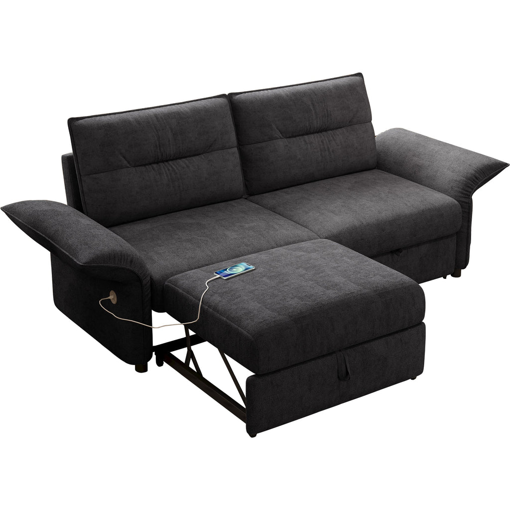 Multi-Functional Sofa Bed with Plush Fabric