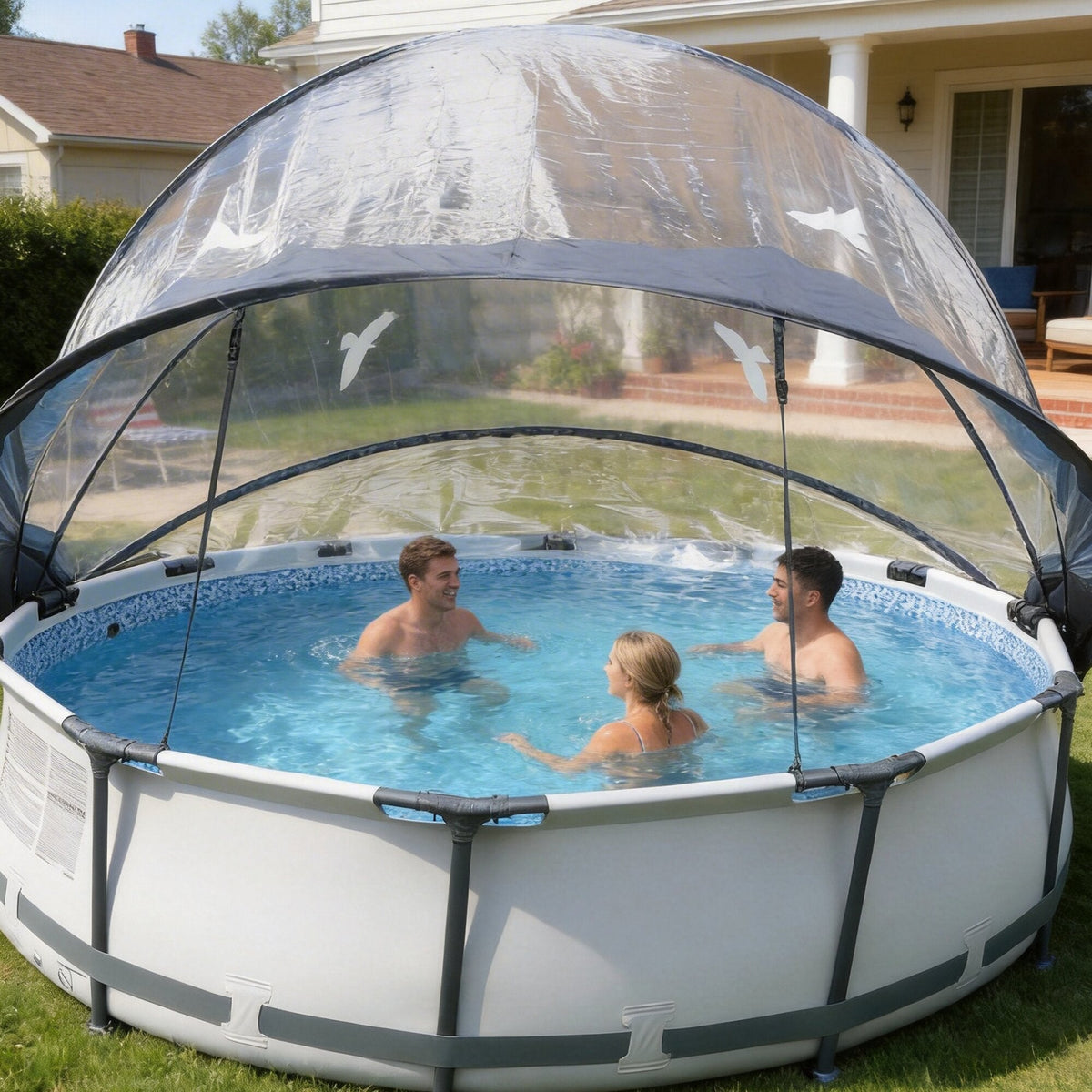 15 FT Round Multifunctional All Weather Cover Pool Dome Enclosure