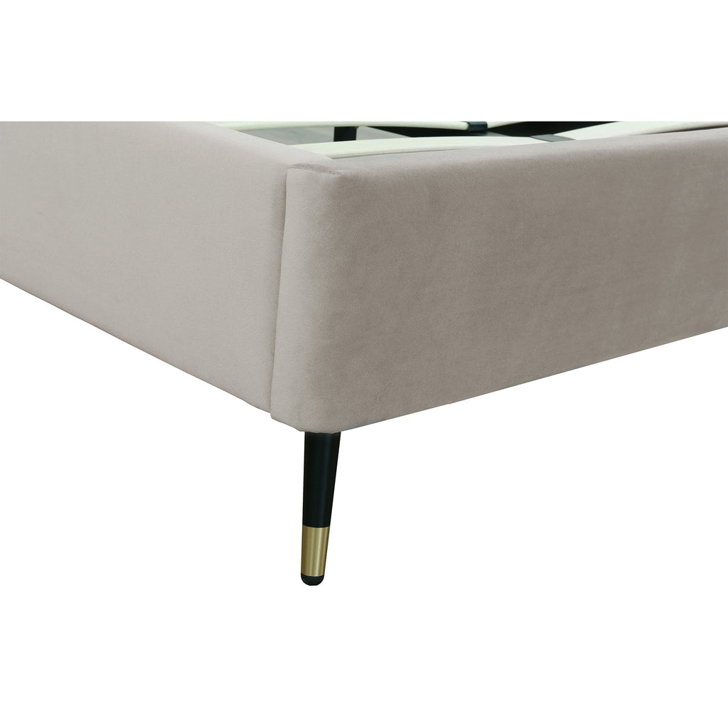 Crosby Upholstered Velvet Full Bed in Greige