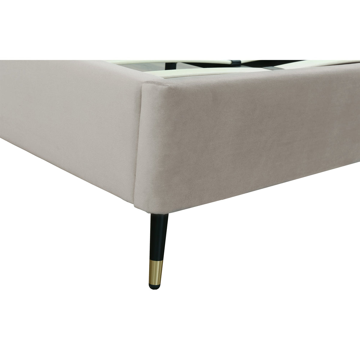 Crosby Upholstered Velvet Full Bed in Greige