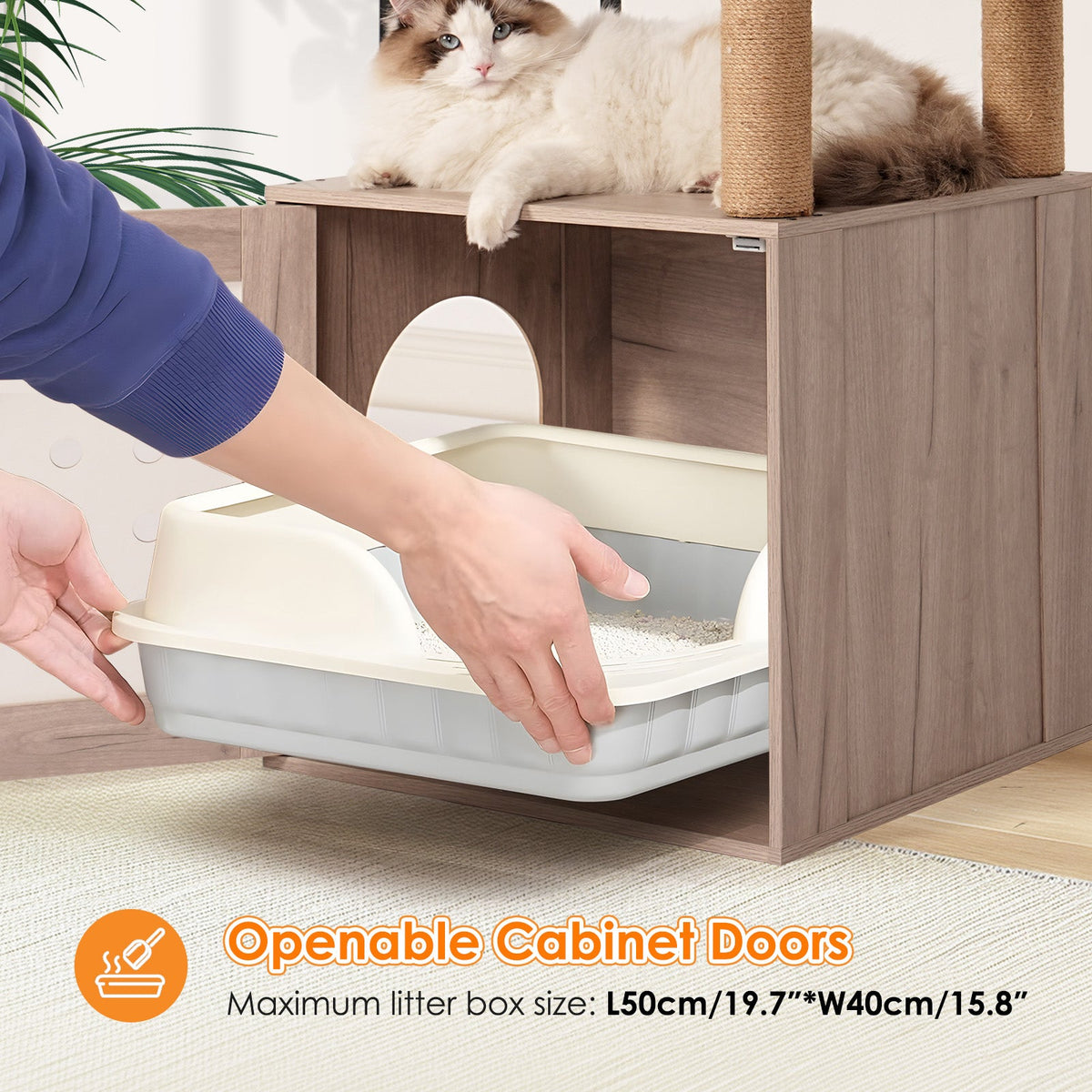 Cat Tree with Litter Box Enclosure