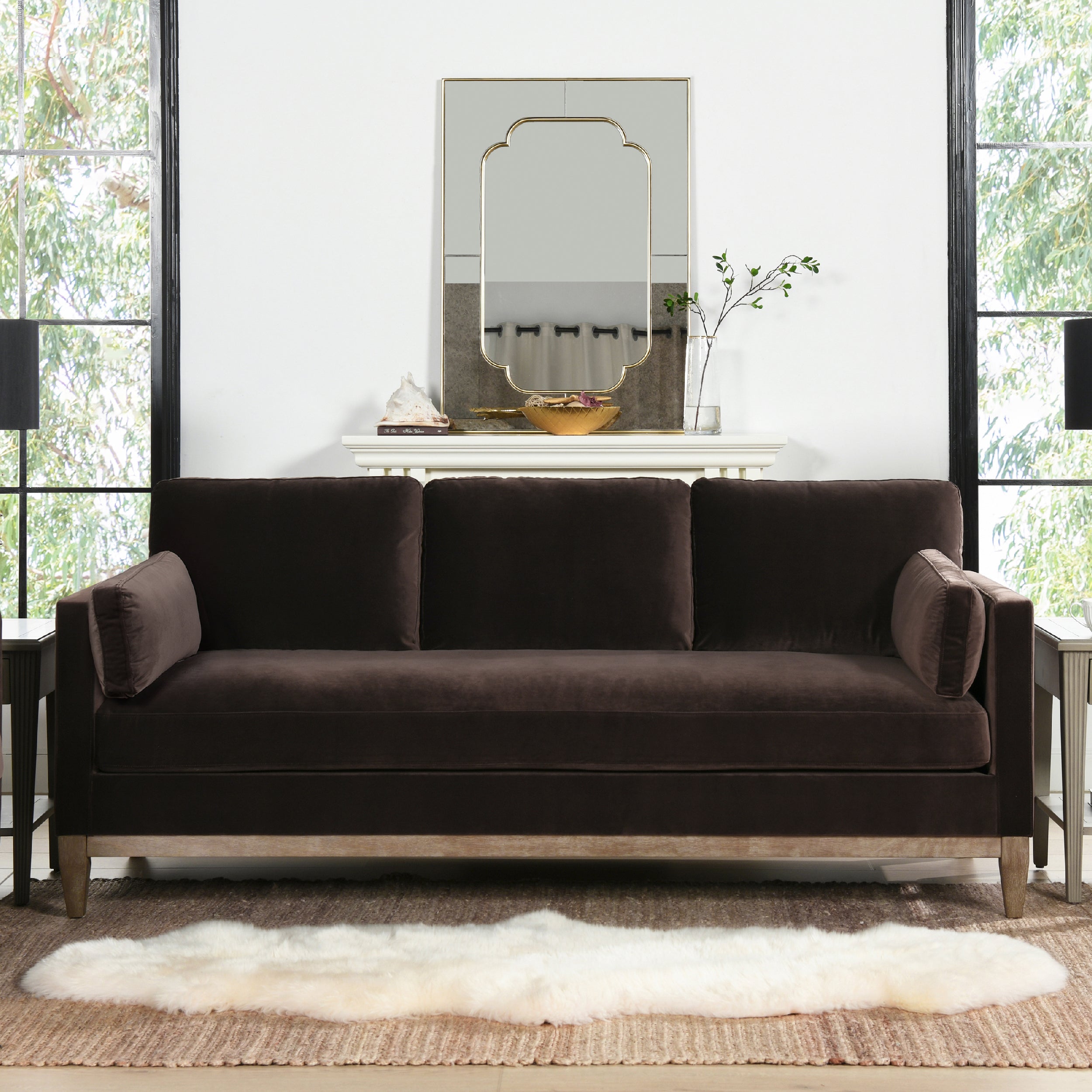 Knox 84" Modern Farmhouse Sofa, Deep